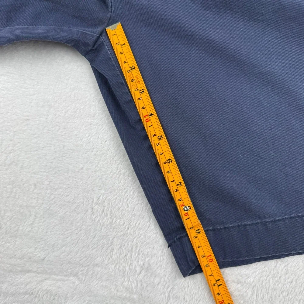 Brooks Brothers Chino Shorts Mens W34 Navy Blue Cotton Blend Casual Flat Front
